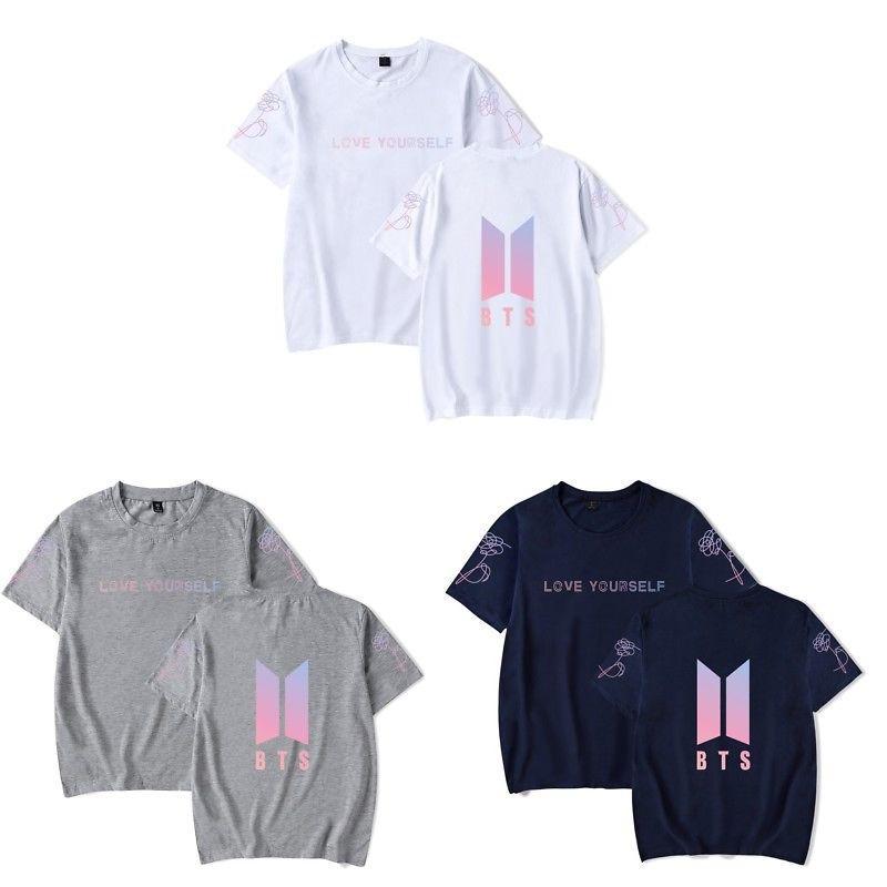 Bts Print T Shirt Short Sleeve Cotton Casual Wear For Fans Fashion