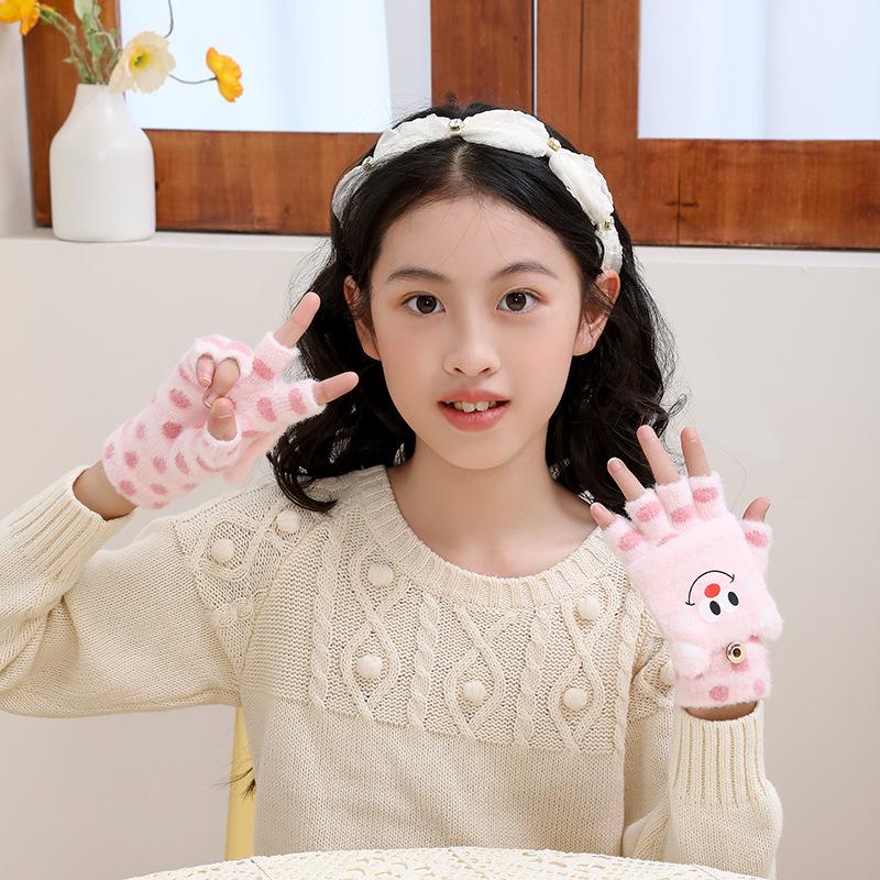 Season thickened cute bare finger writing riding flip half finger warm