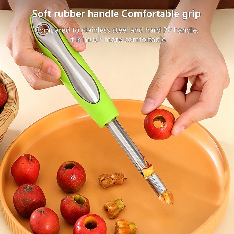 4-teiliges Edelstahl-Obstentkerner-Set zum schnellen Entfernen der Kerne von Weißdorn, roten Datteln, Äpfeln und Birnen