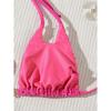 European and American Sexy Swimsuit Women's Rose Pink with Diamond Bikini Triangle Cup Lace-up Split Bikini Swimsuit Women