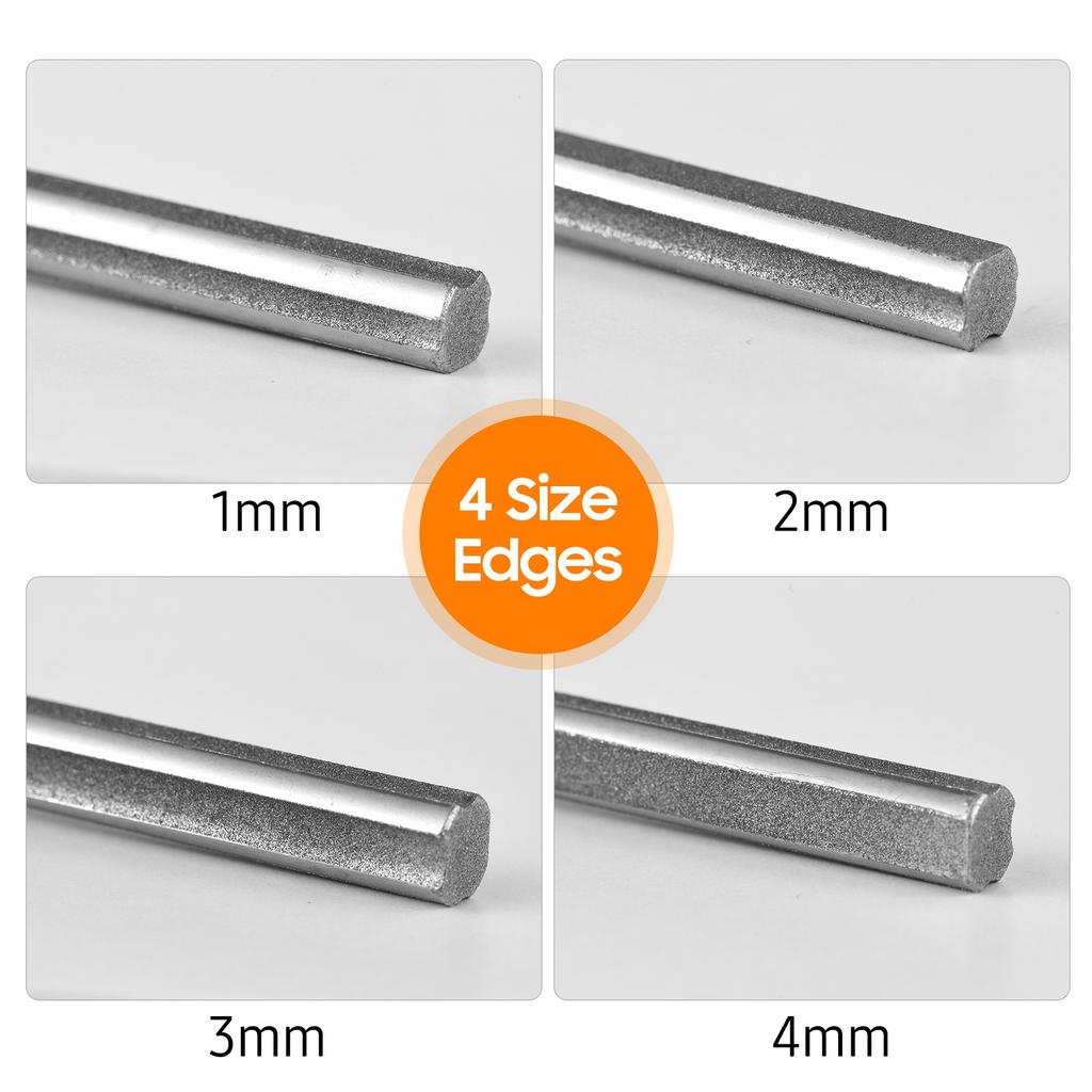 Baroque Guitar Fret Crowning File Fret Repairing Tools with 4 Size Edges Narrow Medium Wide Notch Edges and Flat Edges