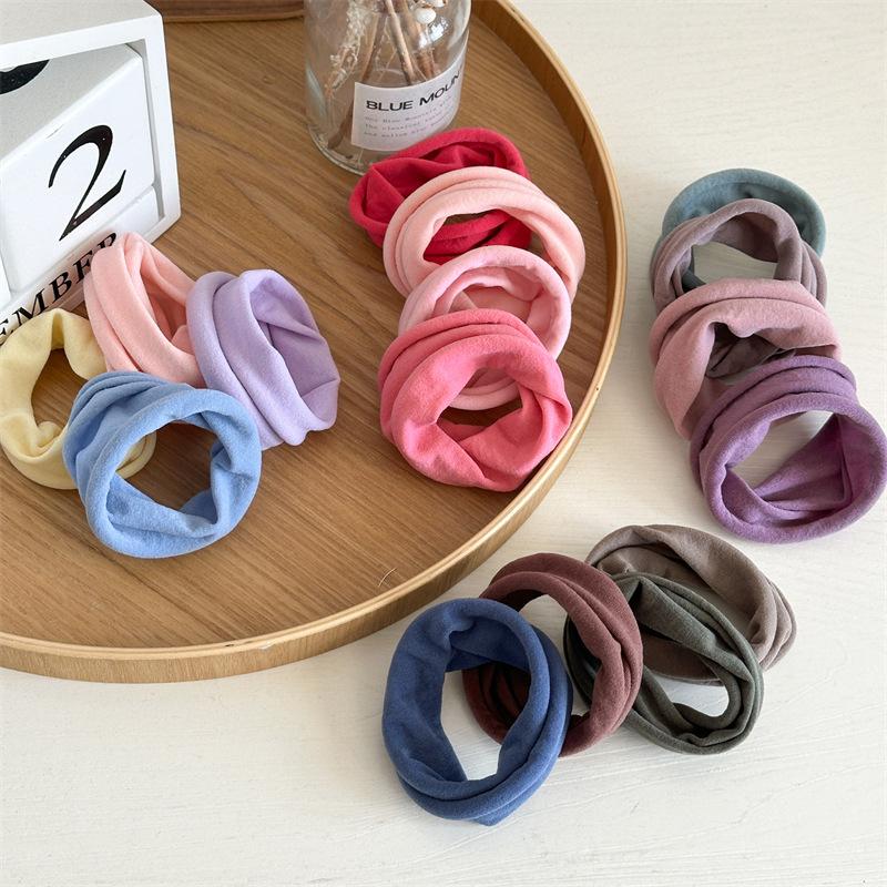 4 Pieces A Set Soft High Elastic Scrunchie Wide Edge Seam Free Hair Rope Simple Retro Ponytail Rubber Band
