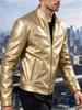 New men's stand-up collar locomotive leather jacket spring and autumn slim short PU leather jacket fashion casual jacket