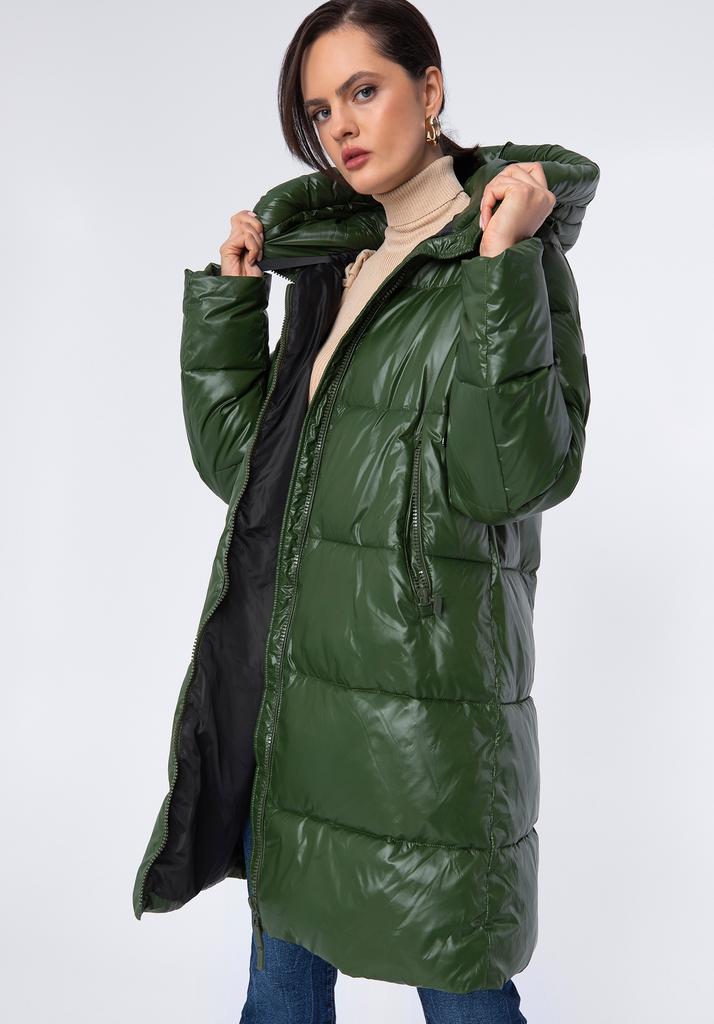 Wittchen Women's Oversized Quilted Coat Green Nylon