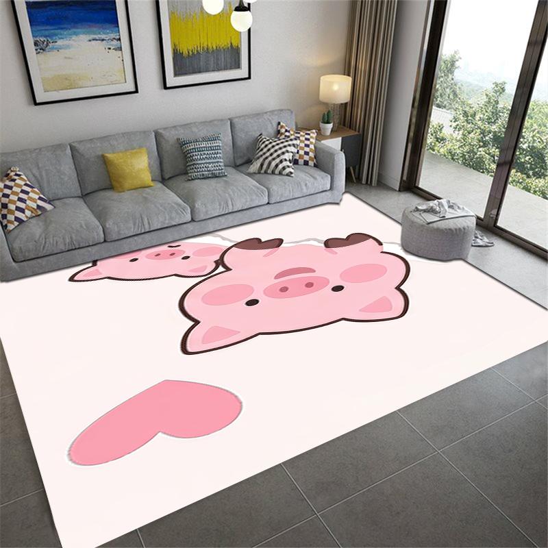 2025 New Cute Pink Pig Carpet Rug for Living Room Bedroom Home Sofa Decoration,Kids Play Non-slip Floor Mat