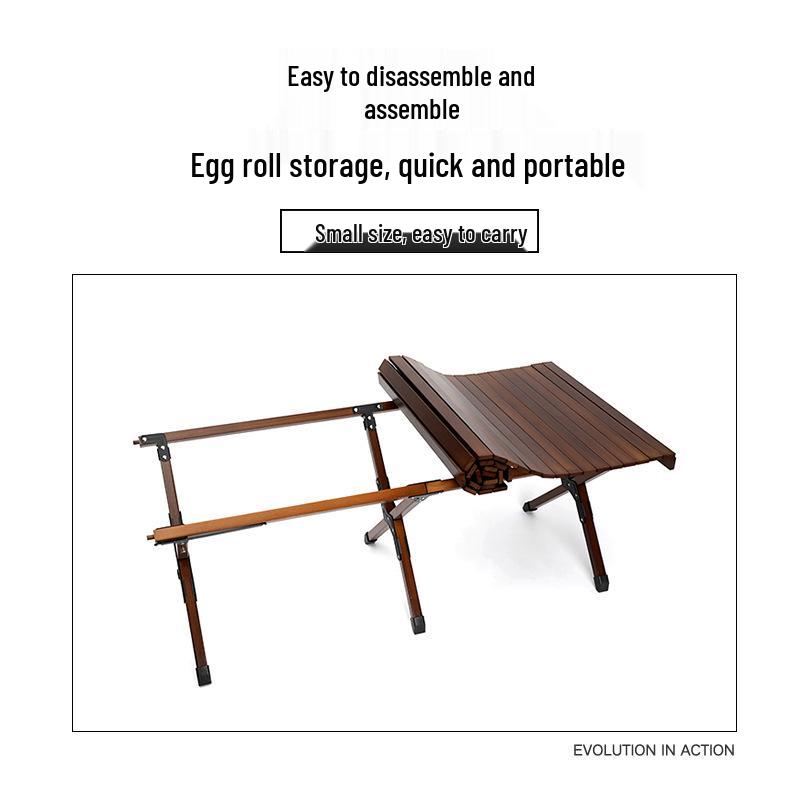 Beech Wood Egg Roll Outdoor Folding Table | Camping & Night Market Stall Table