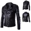 Men Tops Designer PU Leather Biker Jacket Motorcycle Coat Zip Up Outwear