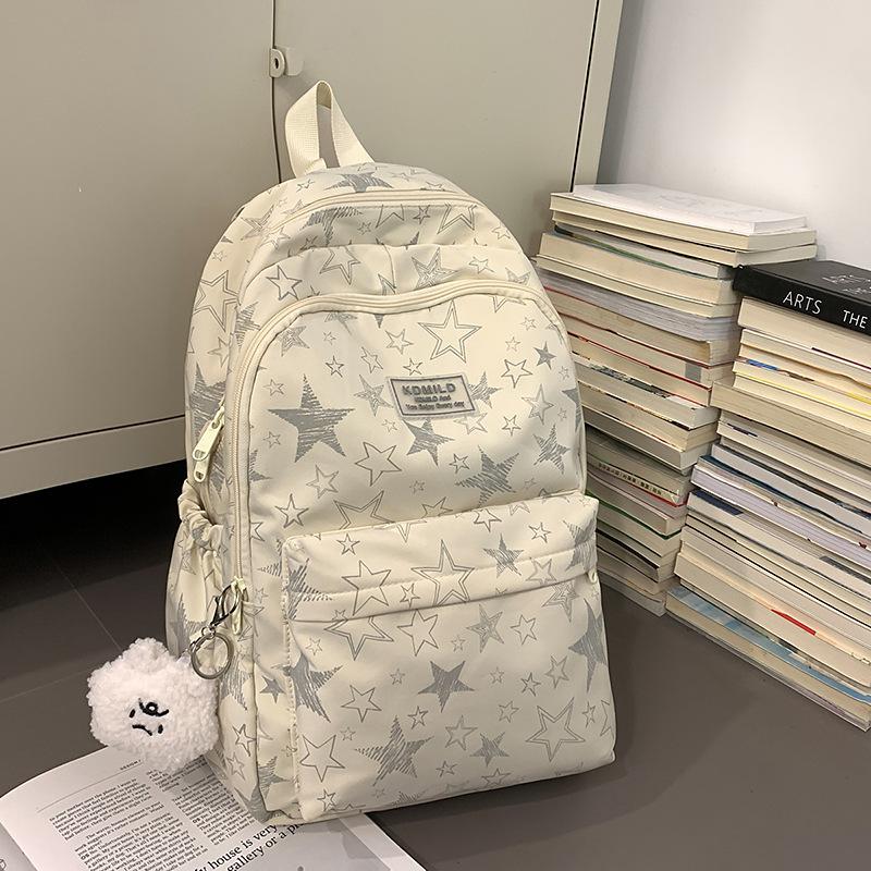 Schoolbag Japanese school bag for girls Junior high school students Cute star backpack Large capacity casual male college student travel backpack tide