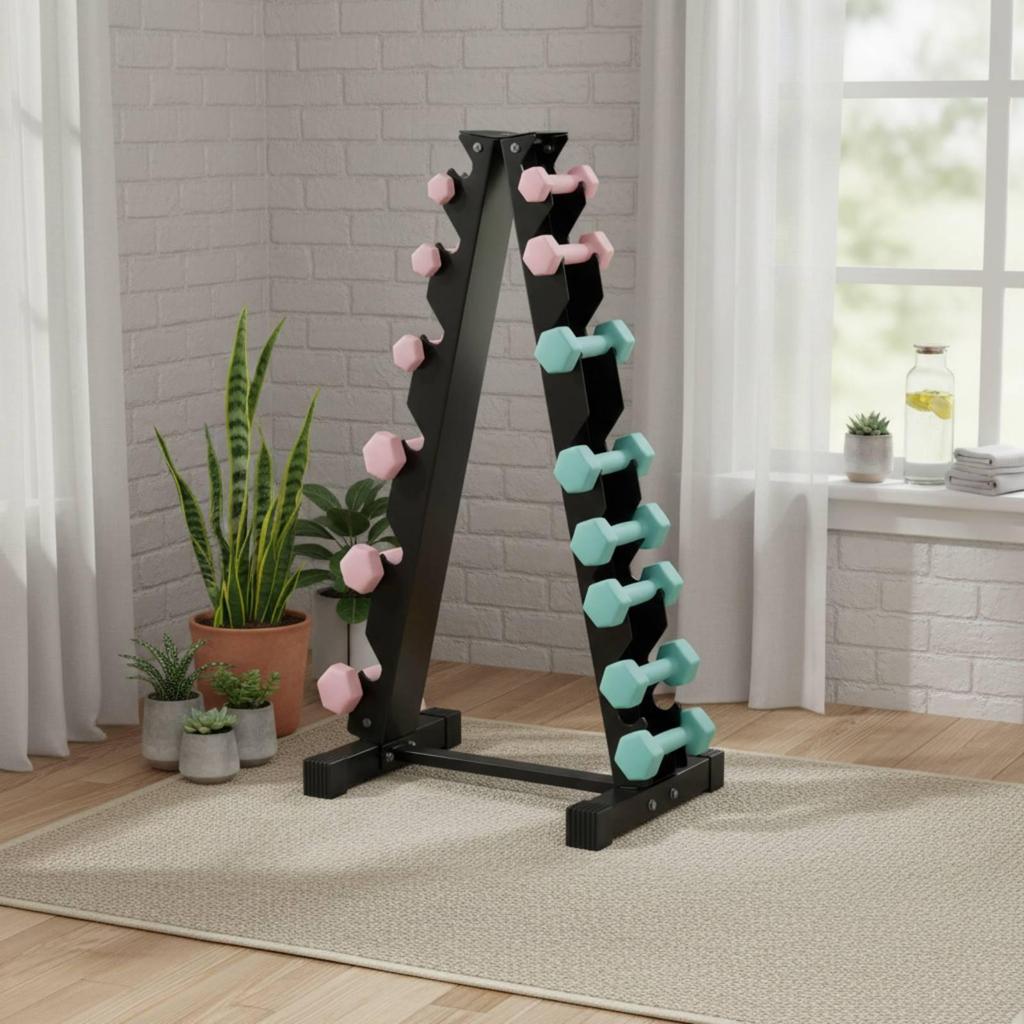 6 Tier Dumbbell Rack Stable Metal Easy To Organize for Gym