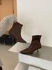 New autumn and winter simple pointed cat and elastic thin boots splicing versatile and comfortable women's boots