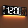 JALL 16" Large Digital Wall Mount Clock, Count Down Timer, Alarm, Big LED, RGB Color, DST, Temperature for Living Room Classroom Desk, Xmas, Birthday