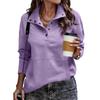 Women's Autumn/winter Fashion Long Sleeve Button Street Hoodie In Solid Color