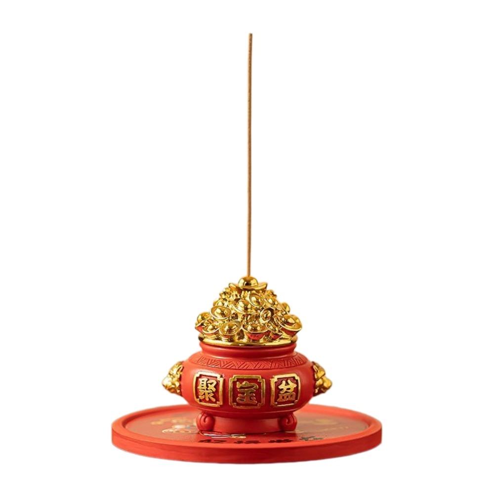 God of Wealth Lucky Treasure Incense Burner Good Lucky Treasure Bowl Censer Holder Zen Space