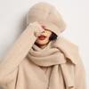 Cashmere Autumn and Winter New Women's High End Solid Color Knitted Outdoor Warm Outer Wear Ingot Needle Beret Hat
