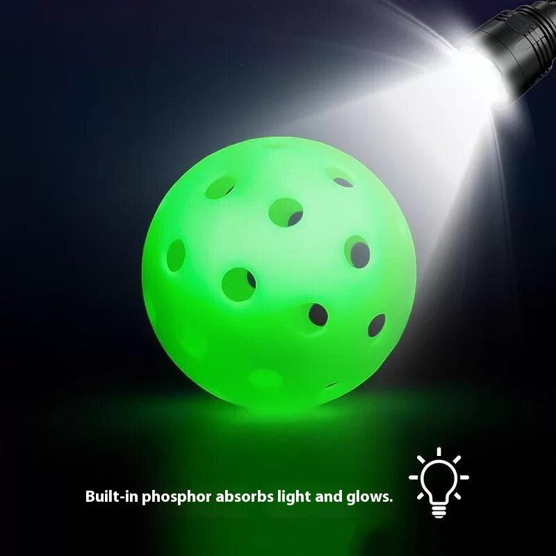 6 st Lysande Nattlampa Grön Pickleball 74mm Hållbar Boll med 40 Hål för Utomhustävling Lysande i Mörkret