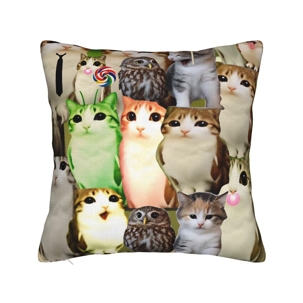 Kissenbezug Meowl Lustige Süße Katze Eule Vintage Kissenbezug Für Wohnzimmer Stuhl Kissenbezüge