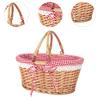 Picnic Basket with Handle Bread Basket Rattan Large Capacity Portable Wicker Basket for Garden Outdoor Camping Home Holiday