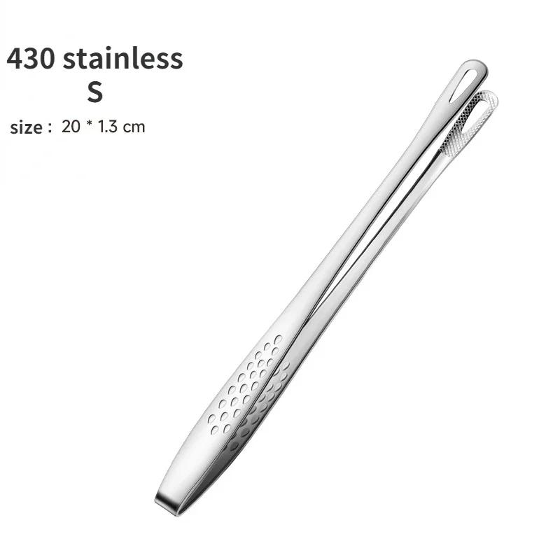 1pc 304 Stainless Steel Food Tongs Long Handle Non-Slip Barbecue Tongs Steak Tongs Kitchen Cooking Tools Kitchen Accessories