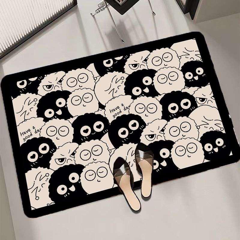 

Black Coal Ball Entry Mat: Dirt-Resistant, Easy-to-Clean Diatomaceous Earth, Non-Slip, Wear-Resistant. 40x60cm (Thickness 2.5mm)