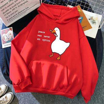 Men's And Women's Long Sleeves Peace Was Never An Option Goose Print Women Clothing Fashion Crewneck Hoody Creativity O-neck Hoody