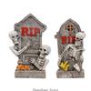 3XUF Mini Túmulos Figuras Decorações de Halloween Estátuas de Esqueleto Gravestone