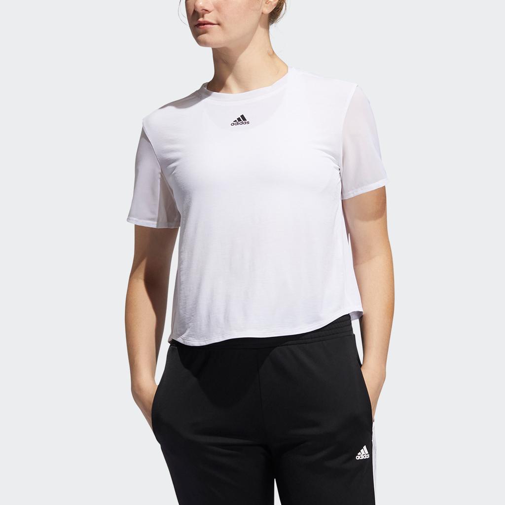 Adidas Dance Tee Yoga Sports Fitness Quick-Dry Short Sleeve T-Shirt Women Tops White GP6789