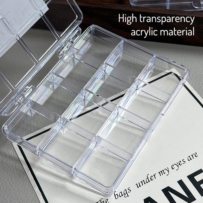 Transparente Nail Art Leere Aufbewahrungsbox Acryl Hohe Qualität Nagellack Glitzer Strass Schmuck Organizer Behälter Display