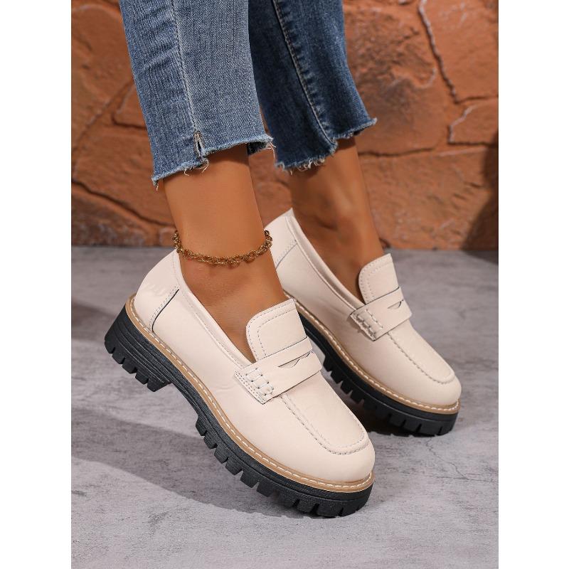 Low-top Single Shoe Women's 2025 Autumn New Muffin Thick-heeled British Loafers