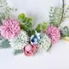 Floral Hoop Wreath Compact Simulation Flower Wreath for Home Wedding Wall Window Hanging Decor