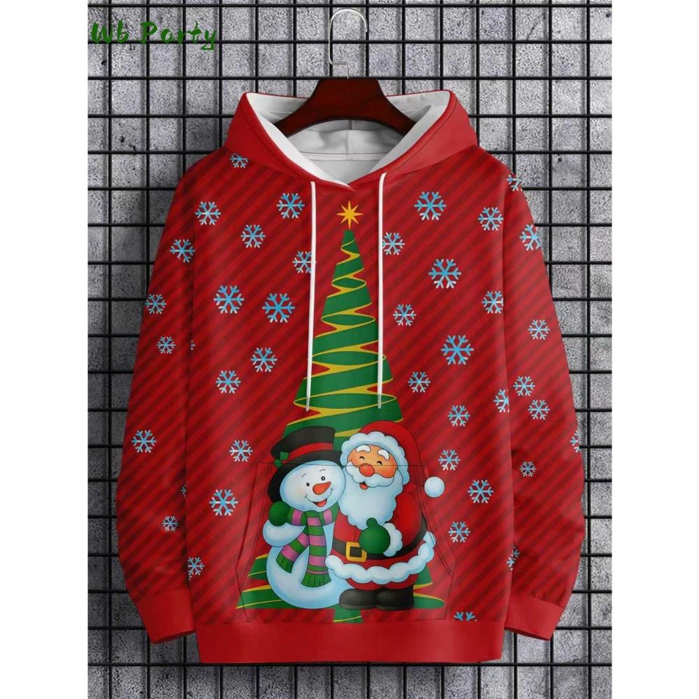 3D Print Sweatshirts Funny Santa Claus Graphic Harajuku Hoodies Blouse Men's Clothing