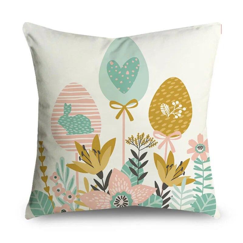 Dekorativer Kissenbezug mit Ostermotiv, fröhlicher Osterhase, Überwurf-Kissenbezug für Wohnzimmer, Sofa, Schlafzimmer, Heimdekoration
