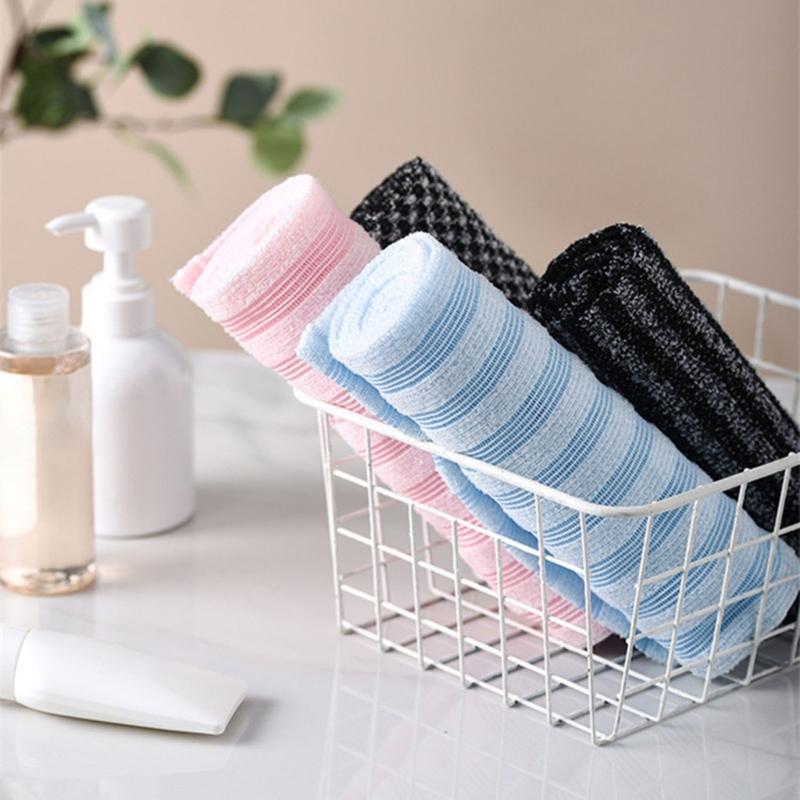 Mjuk Lång Badskrubbhandduk för Känslig Hud Skonsam Exfoliering Snabbtorkande Återanvändbar Maskintvättbar Polyester