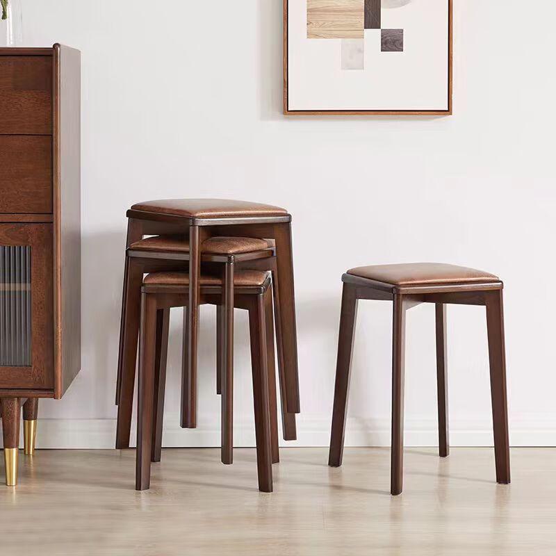Stackable Padded Wooden Stool