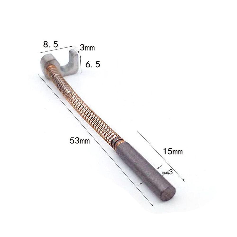 TSK AWD300T Spindle Motor Slotting Machine Carbon Brush, 2.7x18mm, Total Length 47mm, with 3x17mm Copper Bushing.