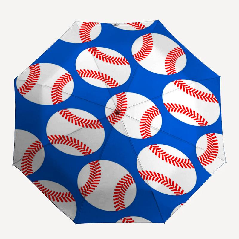 Baseball Theme Automatic Umbrella, Lightweight & Portable, 8 Rib, Perfect for Outdoor Travel, Birthdays, Christmas, Gifts.