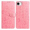 For iPhone 16e Leather Case Daisy Imprint Wallet Stand Phone Protective Cover