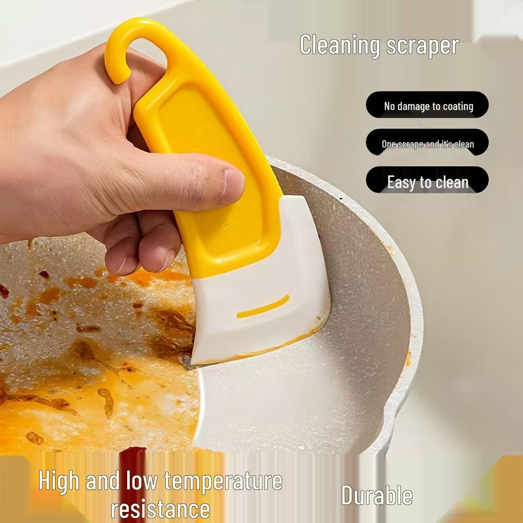 Household Silicone Scraper for Cleaning Pots, Pans, and Stoves - Removes Oil and Grease Stains Effortlessly.