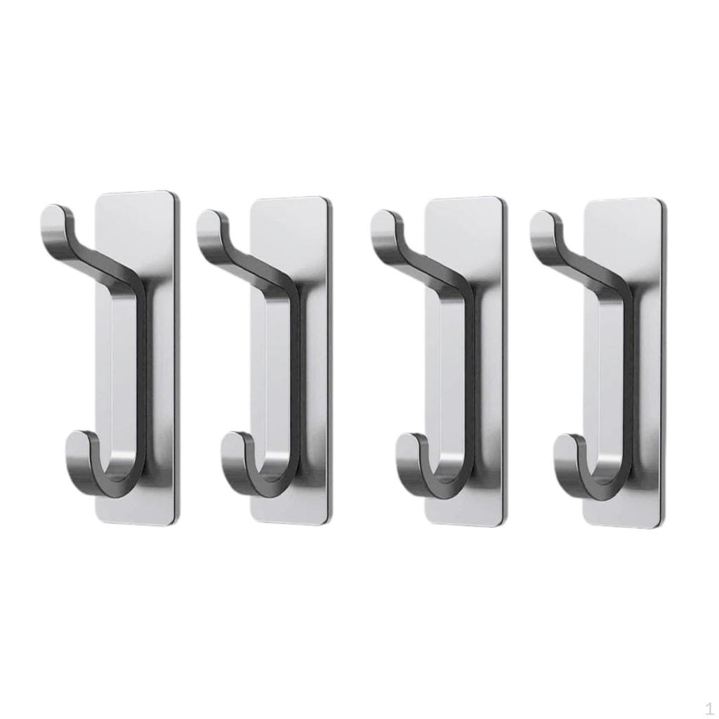 4 Pack Over The Door Wall Hooks, Heavy Duty Key Hanger, Mounted Hooks for Clothes, Office,