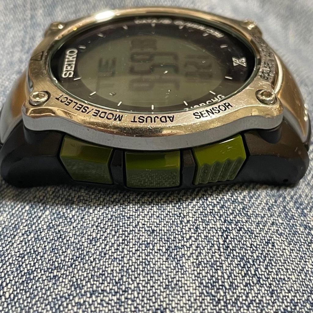 Used [Working Condition] [No Belt] SEIKO PROSPEX Alpinist Solar Hardlex S822-00B0 Watch SEIKO