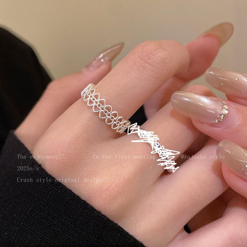 Korean Style Diamond Flower Open Ring: Simple, Elegant, and Luxurious Index Finger Jewelry