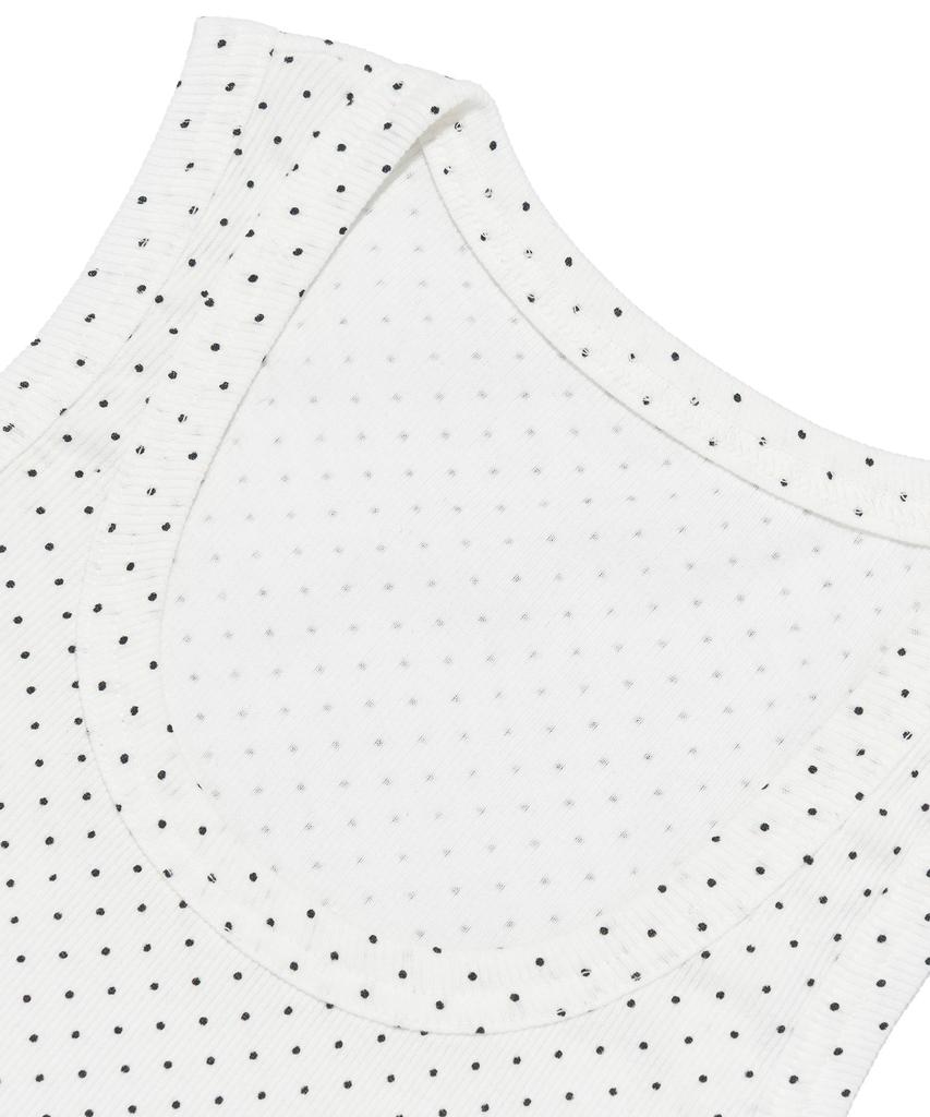 SEOUL APPAREL Canotta con Logo a Cuore e Pois (bianca)