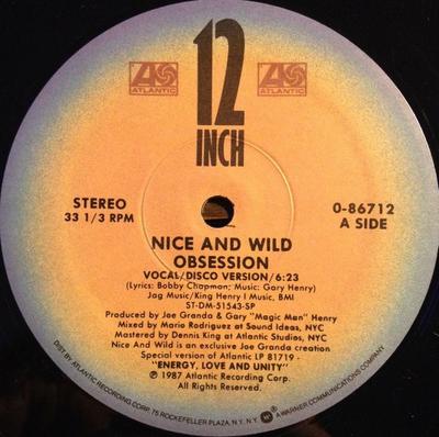 12inch Record NICE & WILD - Obsession 086712 Atlantic 1987 US Dance & Electronica Used