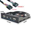 Перетворювач 9-контактний на USB2.0 HUB Мікрофон Навушники Адаптер Передня панель Дисковод для гнучких дисків FDD на HD Audio для материнської плати ПК