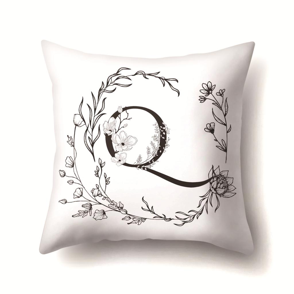 Polyester Pillowcase INS Style Garland 26 English Letter Printing Pillowcase Waist Cushion Car Seat Cover
