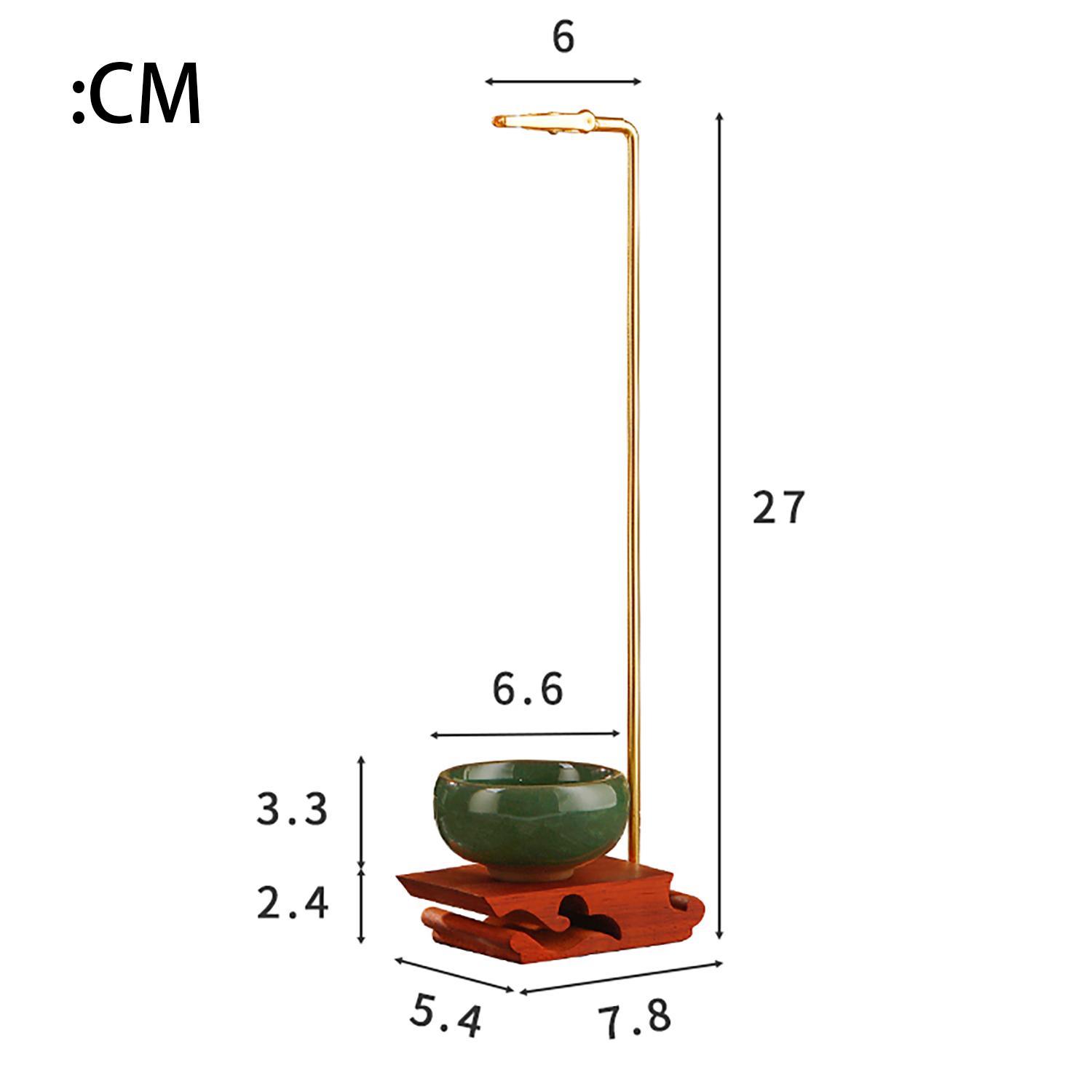 

Подставка для благовоний из розового дерева для палочек, перевернутая курильница с керамическим улавливателем золы, буддийские принадлежности для домашнего декора