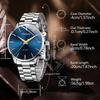 2/4PCS Business Men's Watch Set Fashionable and Simple Blue Dial Quartz Watch Accessory Set Suitable for Daily Clothing Matching