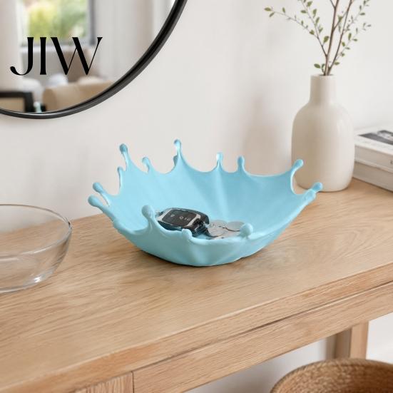 Coastal Style Organizer 3D Printed Jewelry Tray for Rings Earrings Bracelets, Ocean Splash Boho Home Decor Trinket Dish, Decorative Desktop