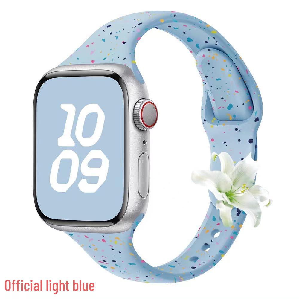 Kompatibel mit Apple Watch 6-10 T-förmiges schlankes Konfetti Silikon Sportarmband