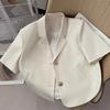 Summer Shorts Sleeve Women's Jacket Korean Fashion Notched Neck Office Work Blazer Women Casual Simple Suit Jackets
