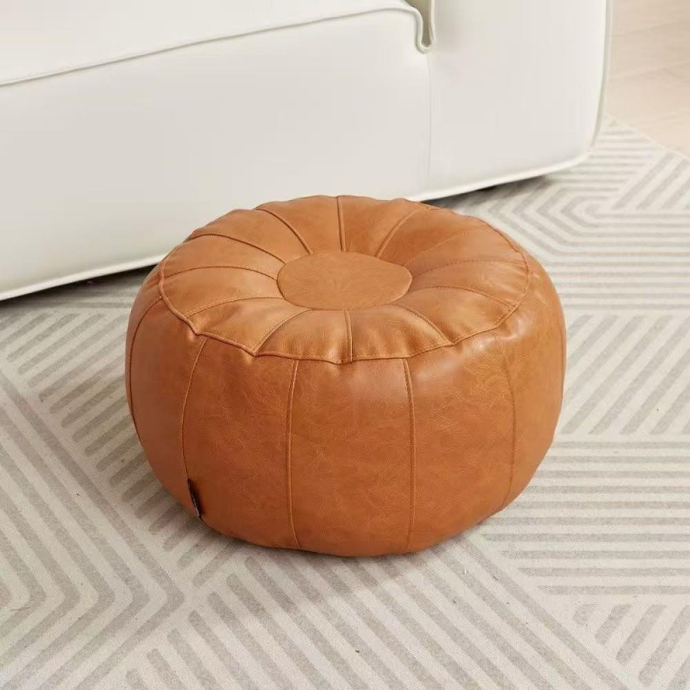 PU Leather Clothes Storage Chair Round Sofa Footstool New Storage Pouf  Living Room